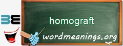 WordMeaning blackboard for homograft